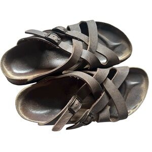 Birkenstock birkis‎ brown birko-flor slip on 37 / 6